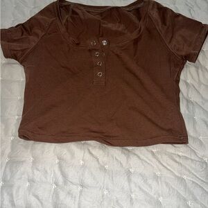 2 Brown and Tan Women's Crop Top